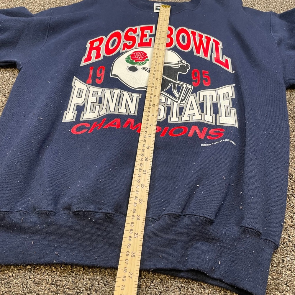 Vintage Tultex 1995 Rose Bowl Penn State Champions Sweatshirt Navy Blue Large - Picture 3 of 8
